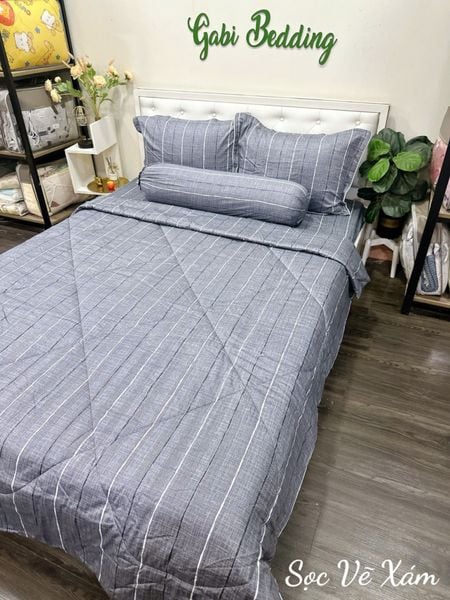  Satin Sọc Vẽ Xám 
