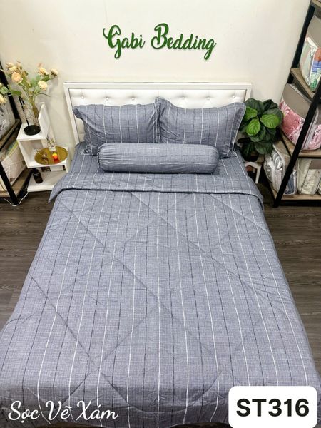  Satin Sọc Vẽ Xám 