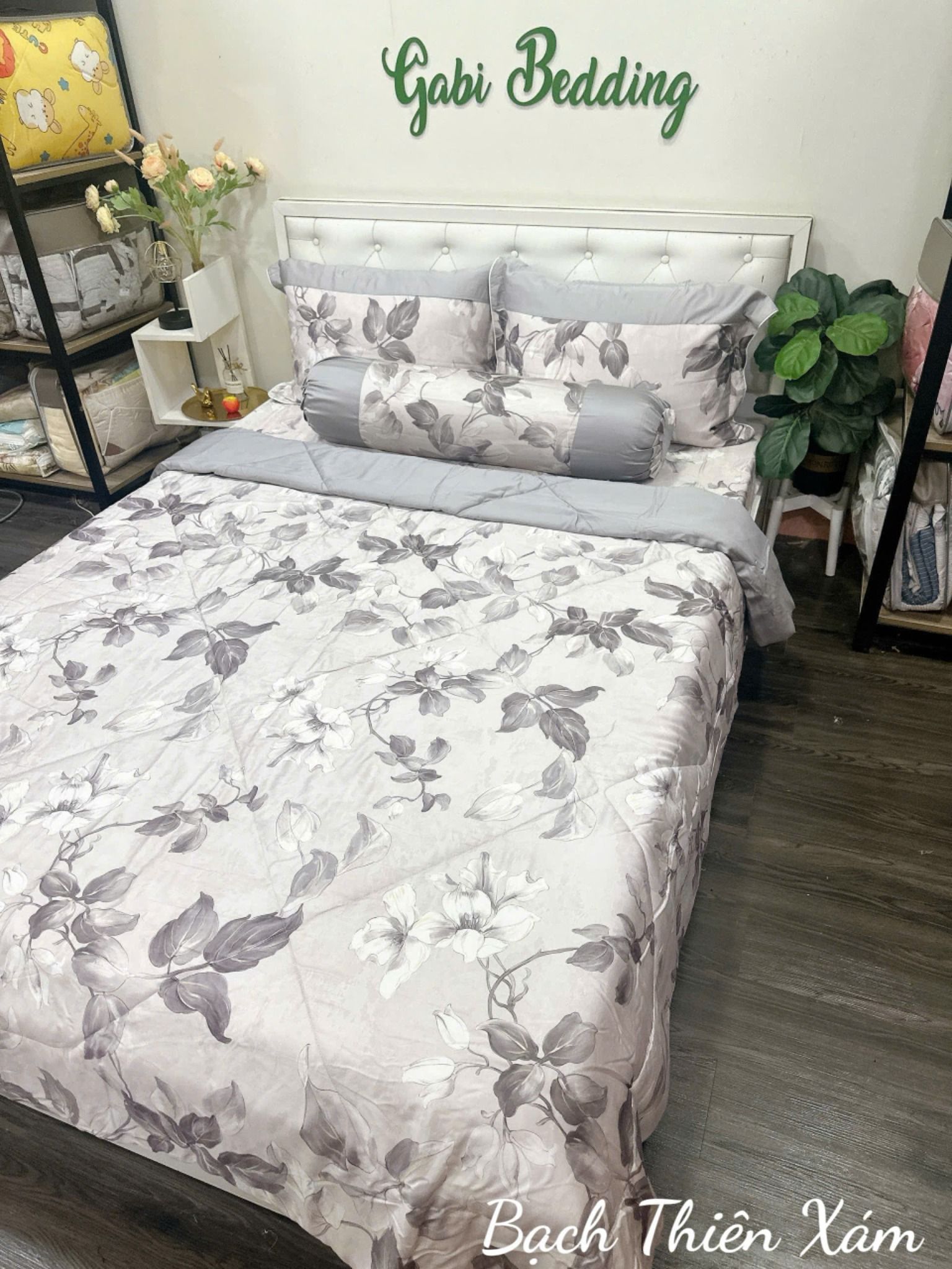  Lụa Tơ Tằm Bạch Thiên Xám 