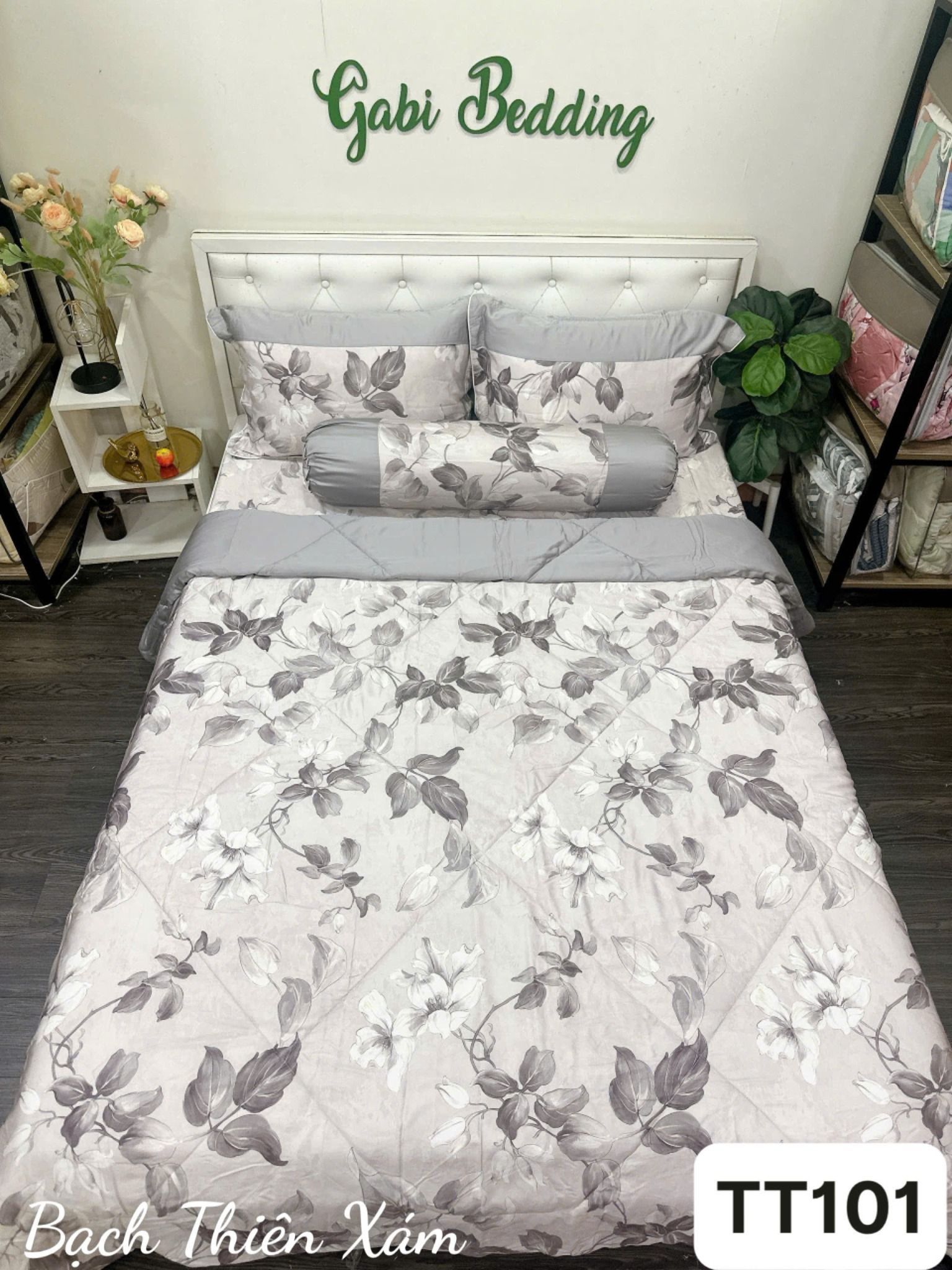  Lụa Tơ Tằm Bạch Thiên Xám 