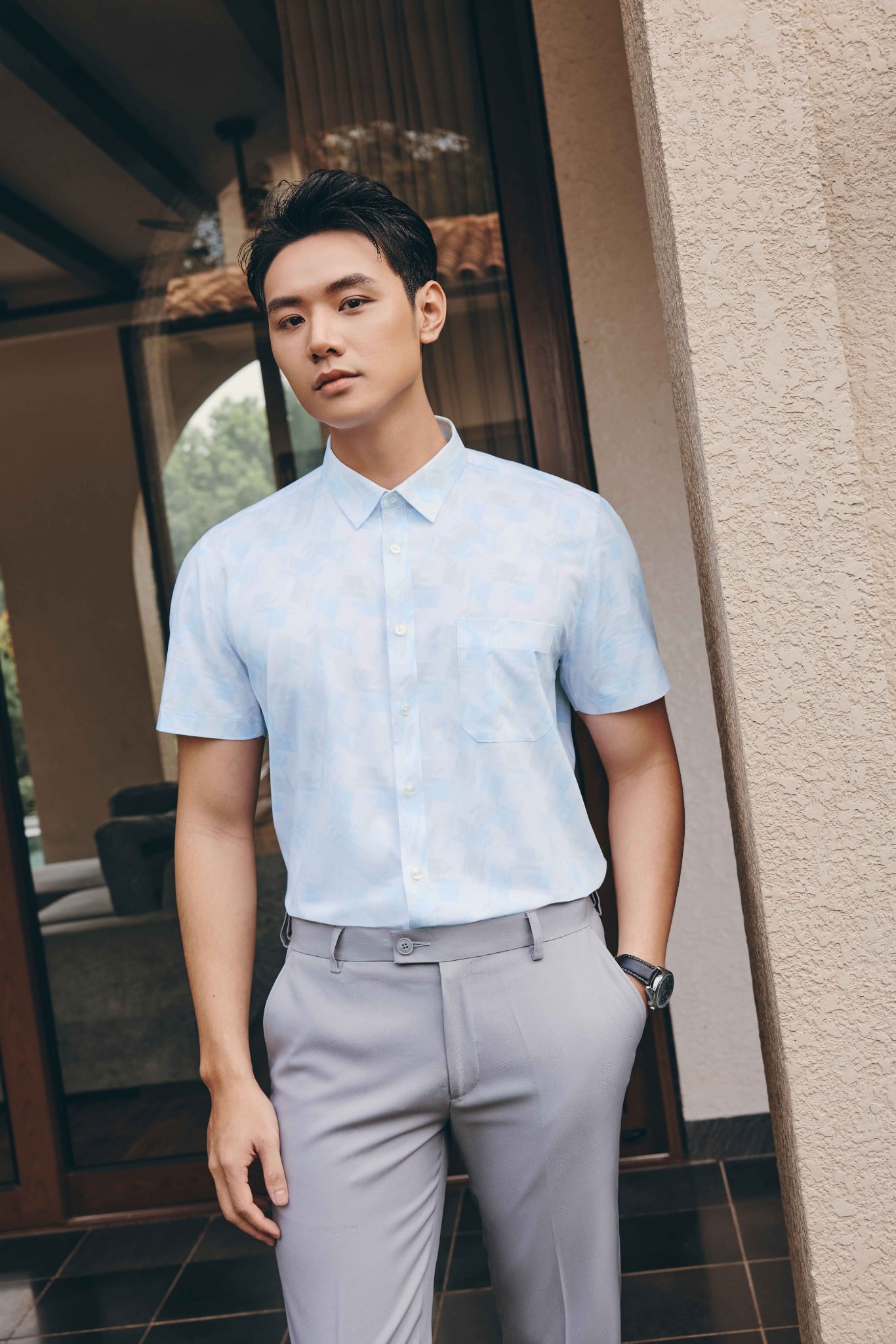 Áo sơ mi nam ngắn tay CALUCI MSS6359R