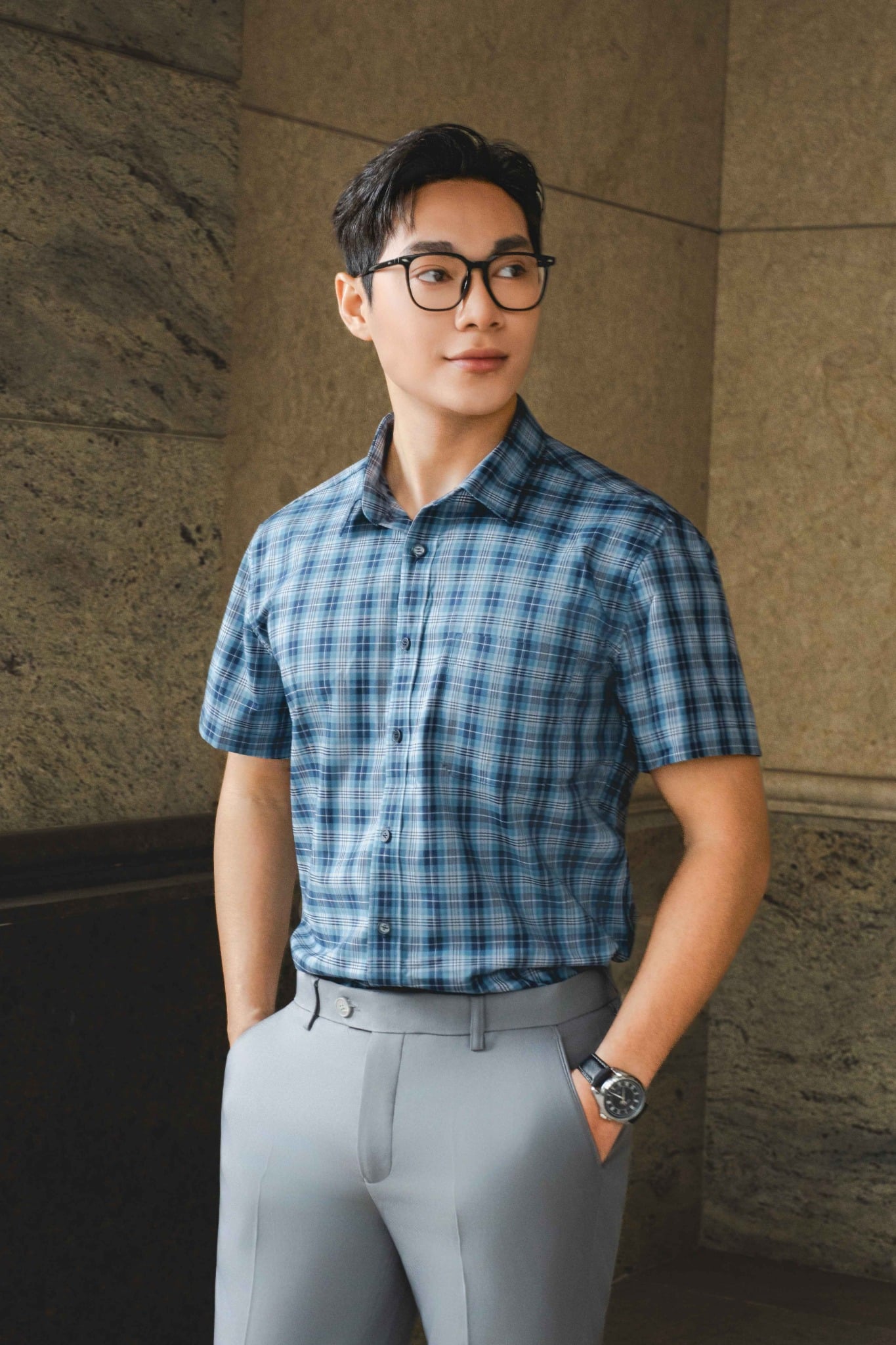 Áo sơ mi nam ngắn tay CALUCI MSS6367R