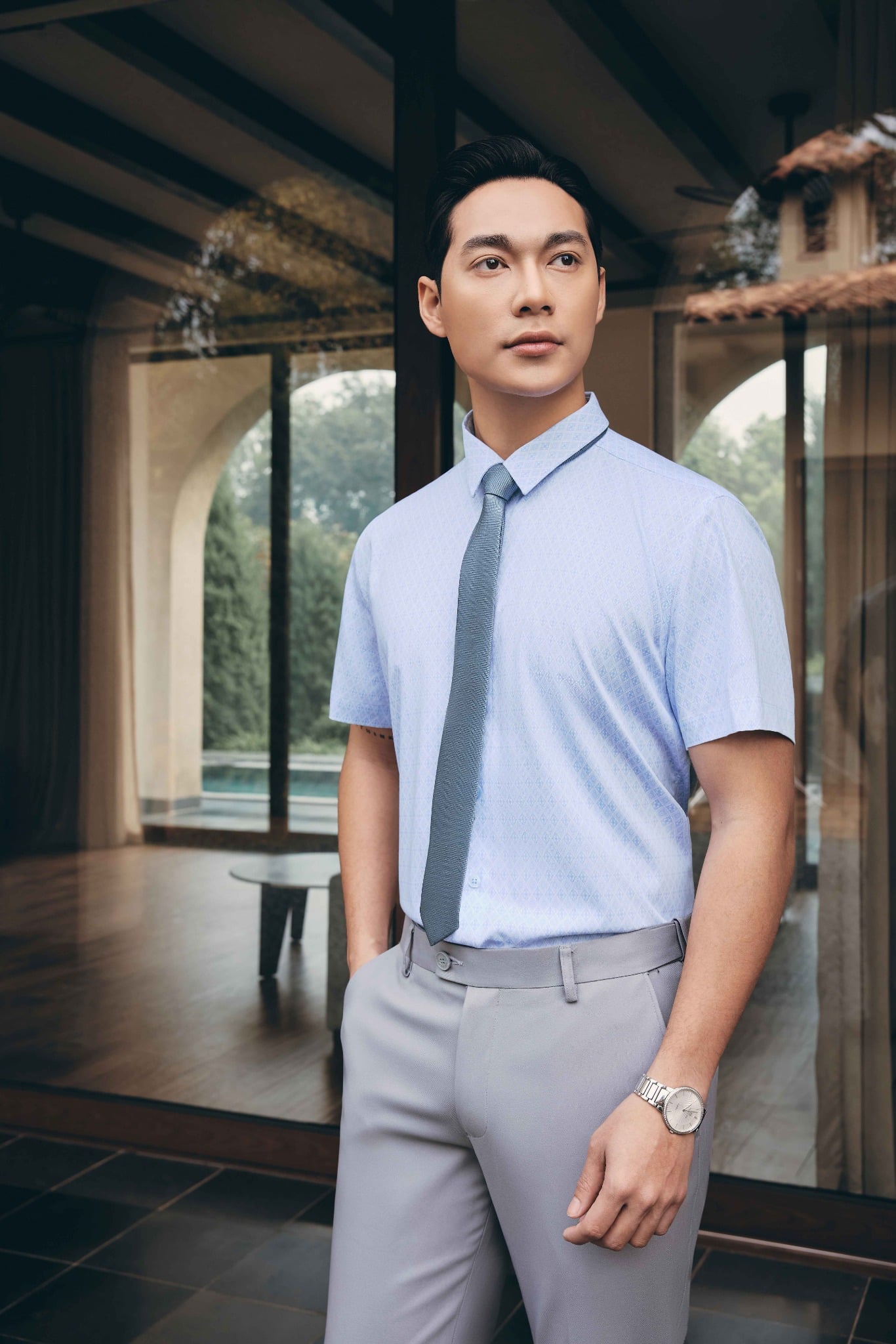 Áo sơ mi nam ngắn tay CALUCI MSS6375R