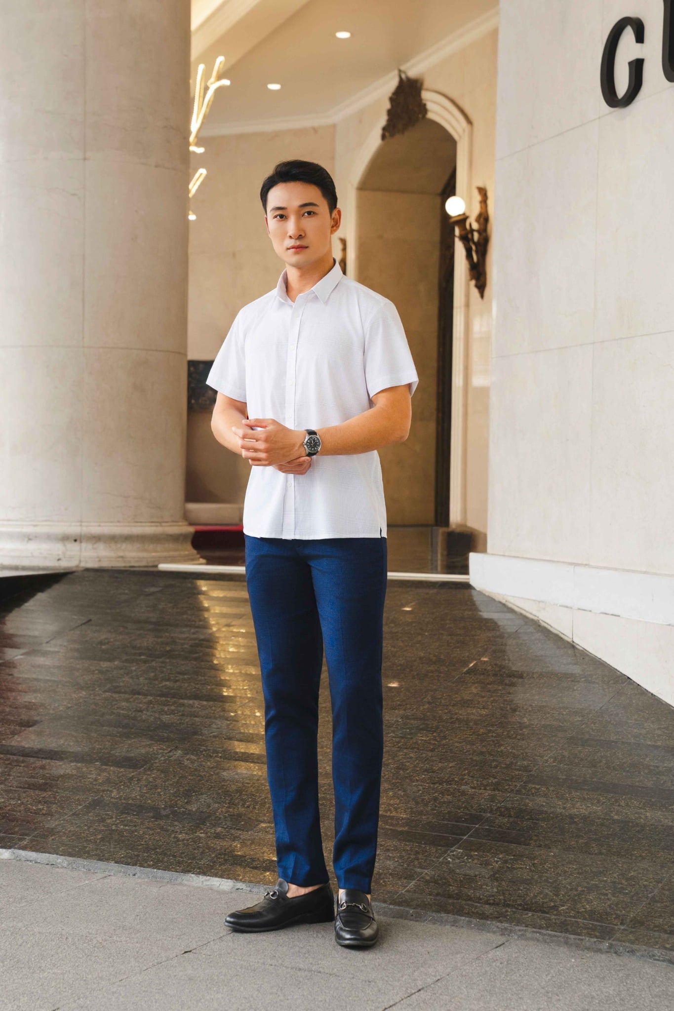 Áo sơ mi nam ngắn tay CALUCI MSS6354R