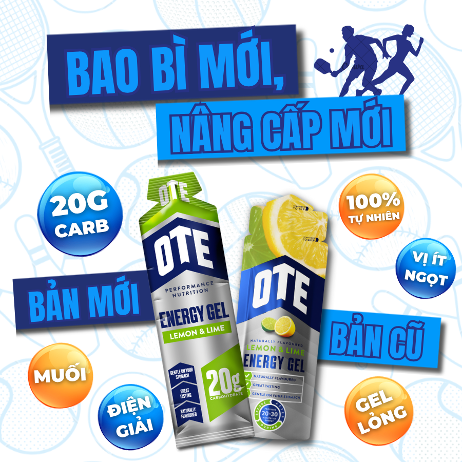  Pack 20 Gói Thực phẩm bổ sung OTE Blackcurrant Energy Gel (vị lý chua đen) 