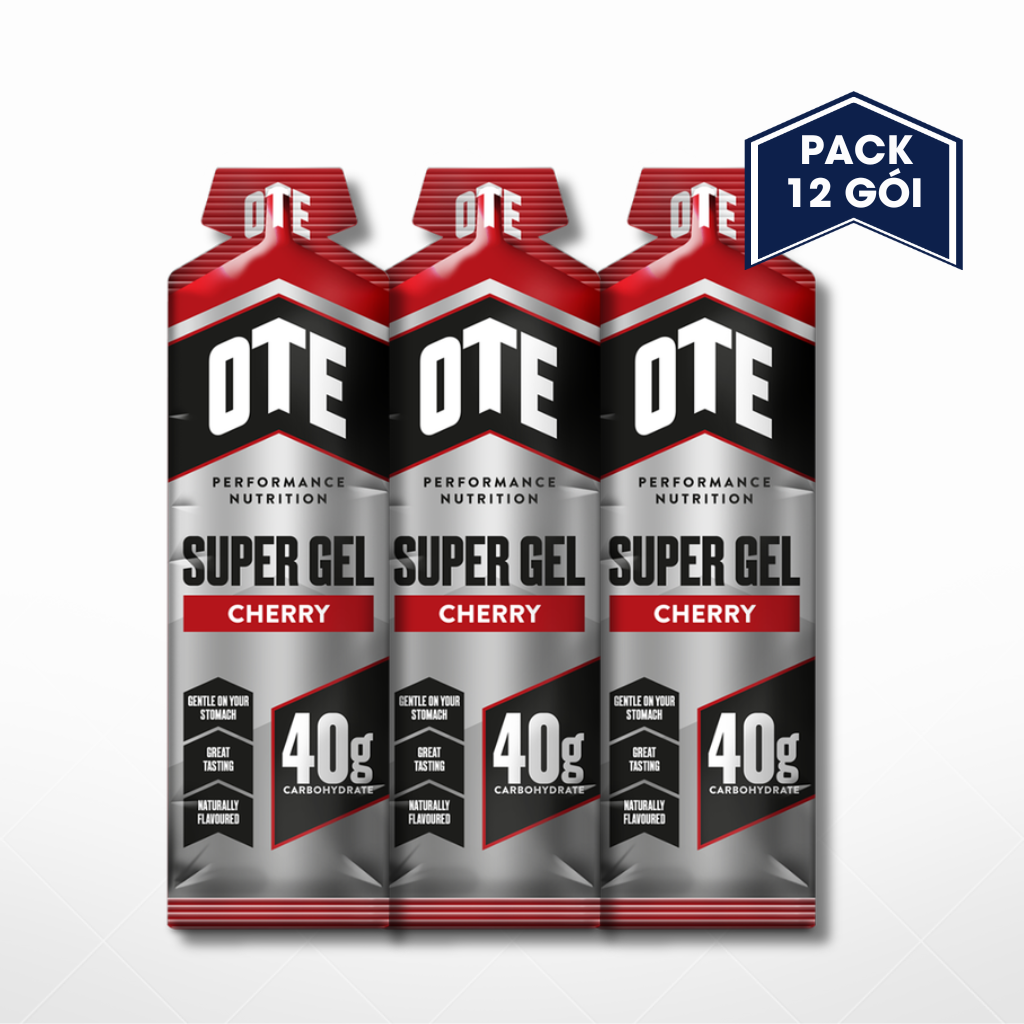  Pack 12 gói OTE Super Gel Cherry - Thanh Năng Lượng Dạng Lỏng Dễ Ăn, Hương Vị Tự Nhiên, Dễ Dàng Tiêu Hóa 