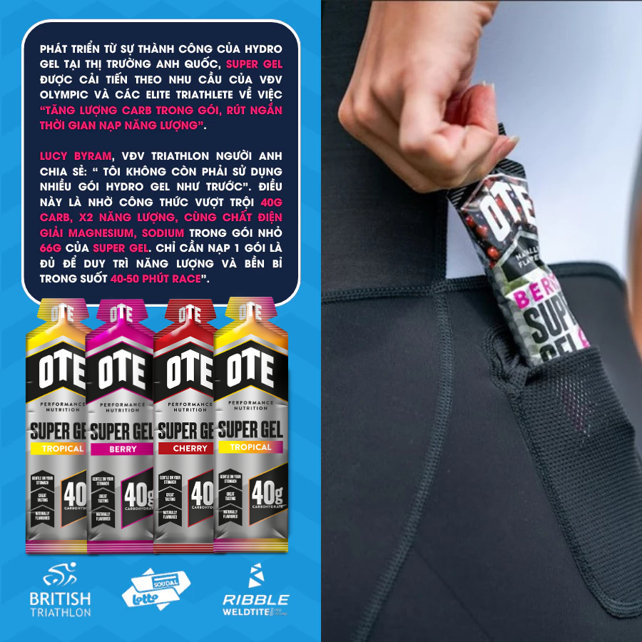  Thực phẩm bổ sung: OTE Super Gel Tropical (vị quả nhiệt đới) 