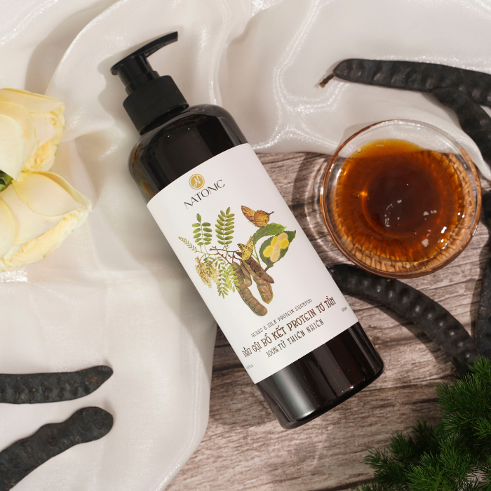  Dầu gội Tơ tằm Natonic - Phiên bản cao cấp 100% từ thiên nhiên - Ngăn rụng tóc, sạch gàu ngứa - Chai 250ml 