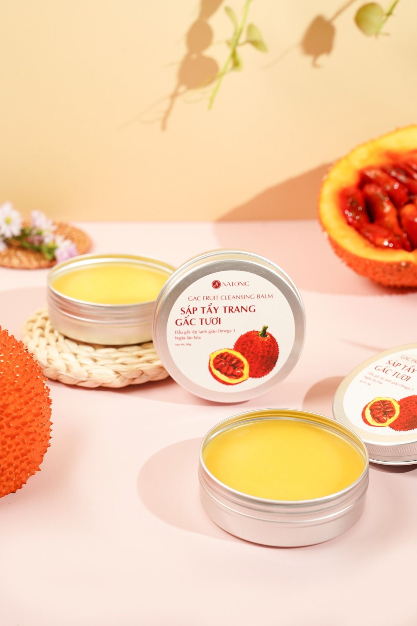  Sáp tẩy trang Gấc Tươi Natonic - Dưỡng ẩm, sạch sâu, không gây mụn - Hũ thiếc 80g 