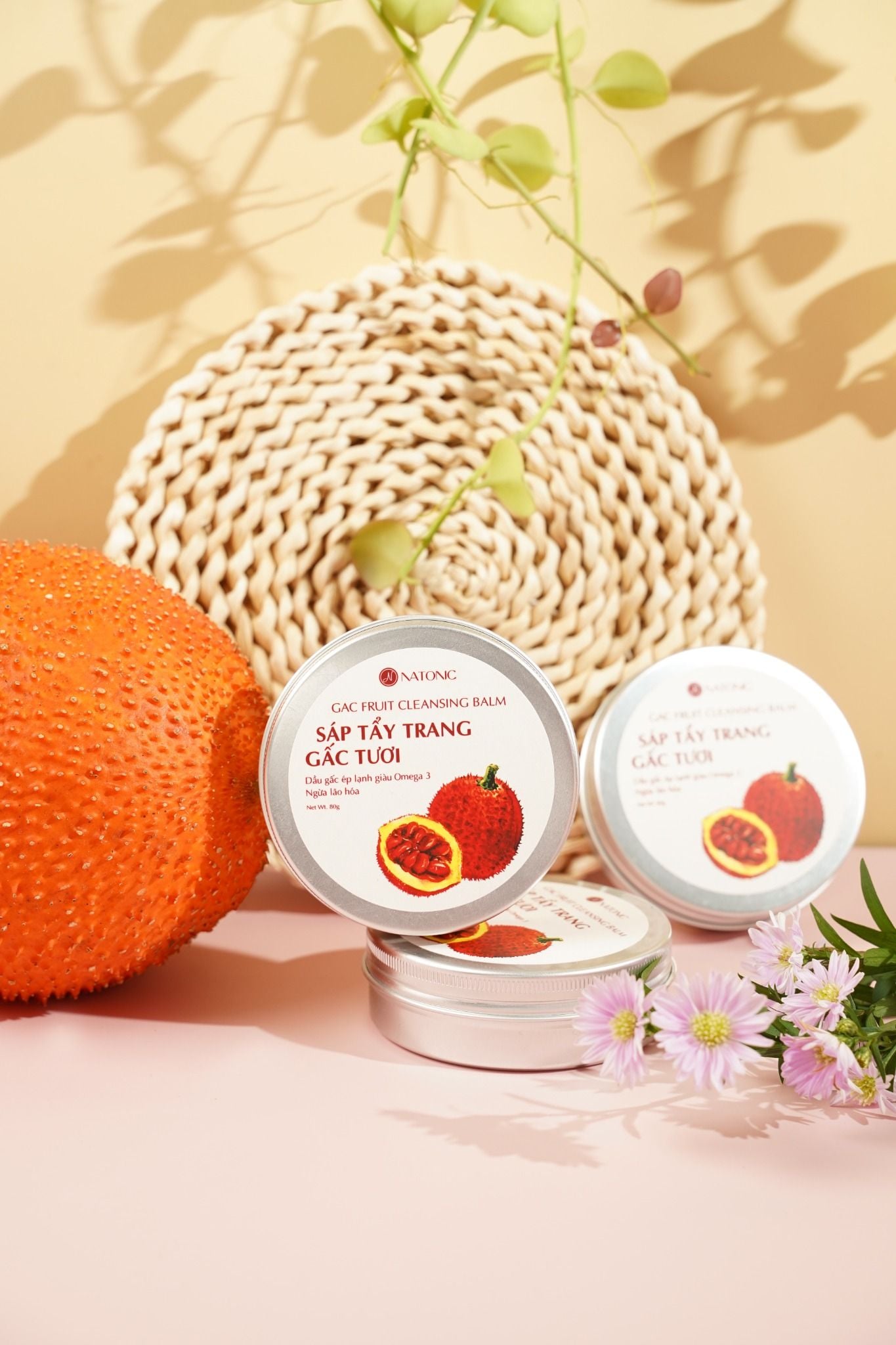  Sáp tẩy trang Gấc Tươi Natonic - Dưỡng ẩm, sạch sâu, không gây mụn - Hũ thiếc 80g 