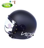 Nón bảo hiểm 3/4 màu đen có kính