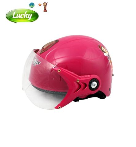 Nón bảo hiểm trẻ em đỏ đô có kính