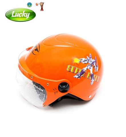 Nón bảo hiểm trẻ em màu cam có kính