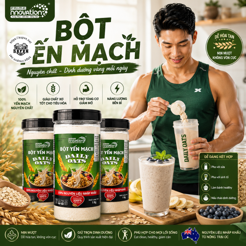 Bột Yến Mạch Nguyên Chất Daily Oats - 1kg