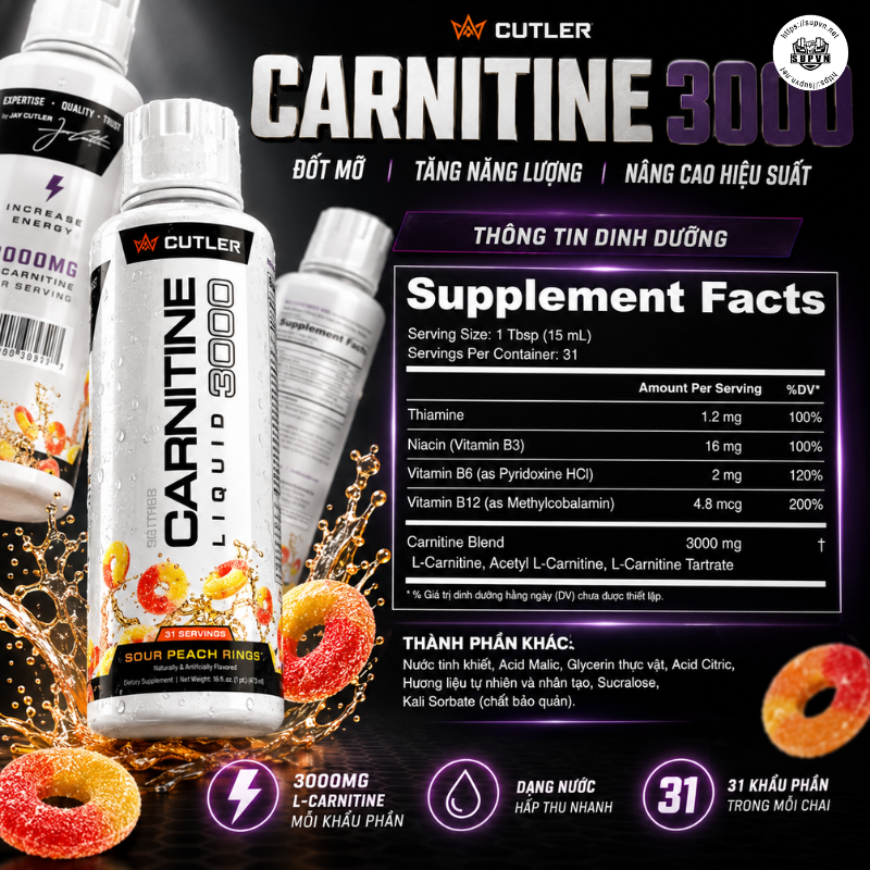 Cutler Liquid L-Carnitine 3000