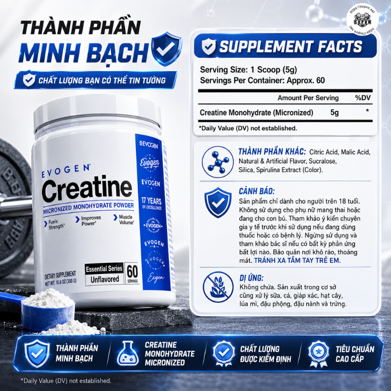 Evogen Creatine Monohydrate 300g