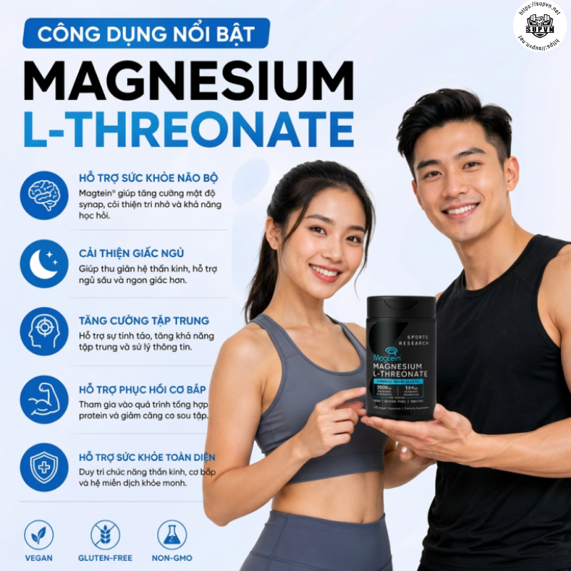 Sports Research Magnesium L-Threonate Magtein 2000mg 135 Viên
