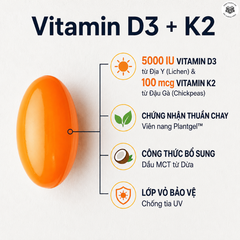 Sports Research Vitamin D3 K2 5000 IU 160 Viên