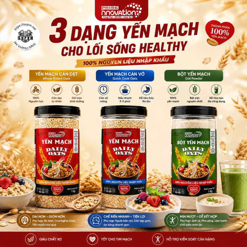 Bột Yến Mạch Nguyên Chất Daily Oats - 1kg