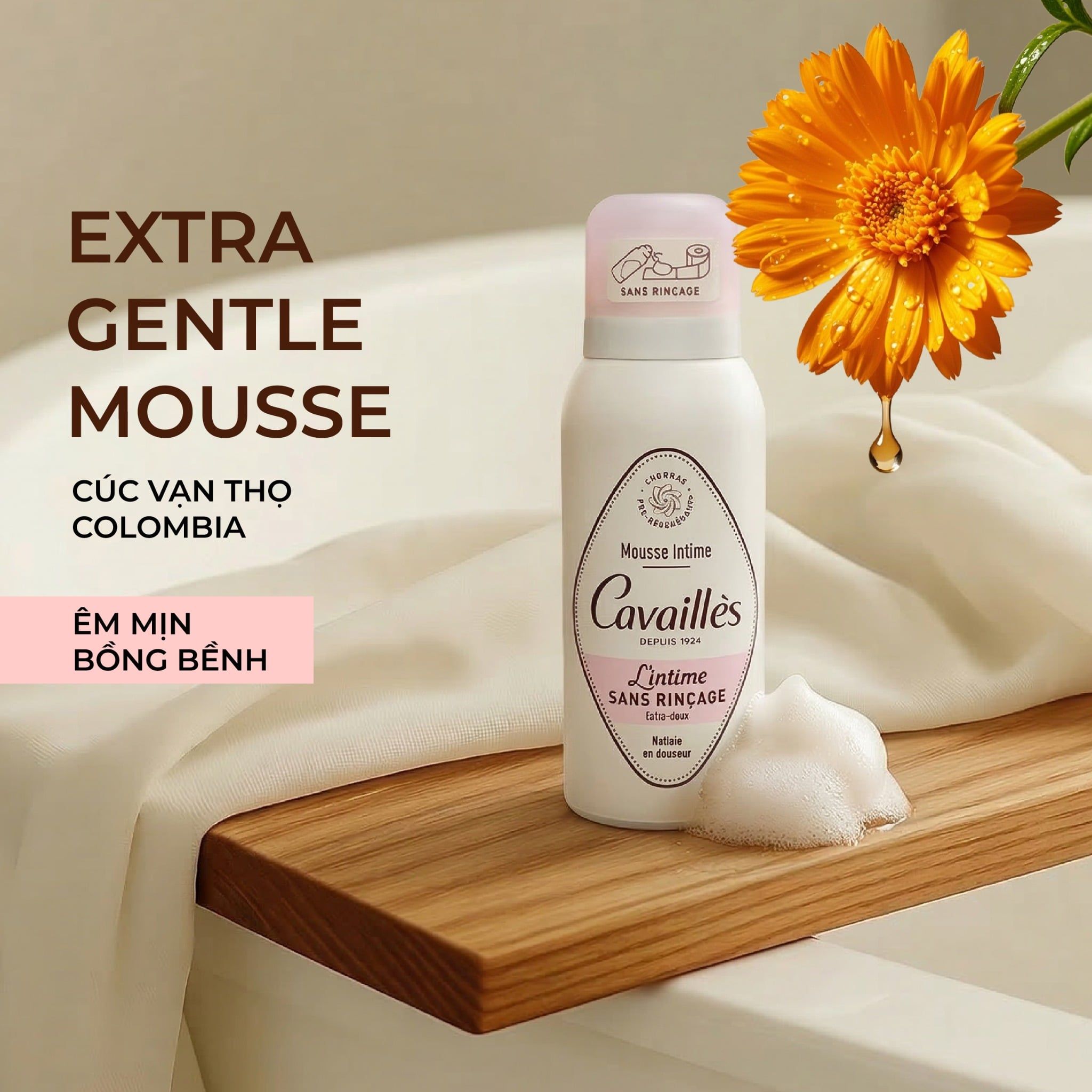  Cavaillès Extra Gentle Mousse - Dung Dịch Vệ Sinh Dạng Bọt 