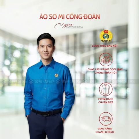 Áo sơ mi Công đoàn Nam dài tay