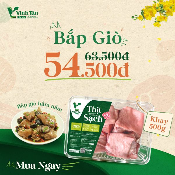  BẮP GIÒ HEO - THỊT TƯƠI DEAL SỐC GIẢM 14% 