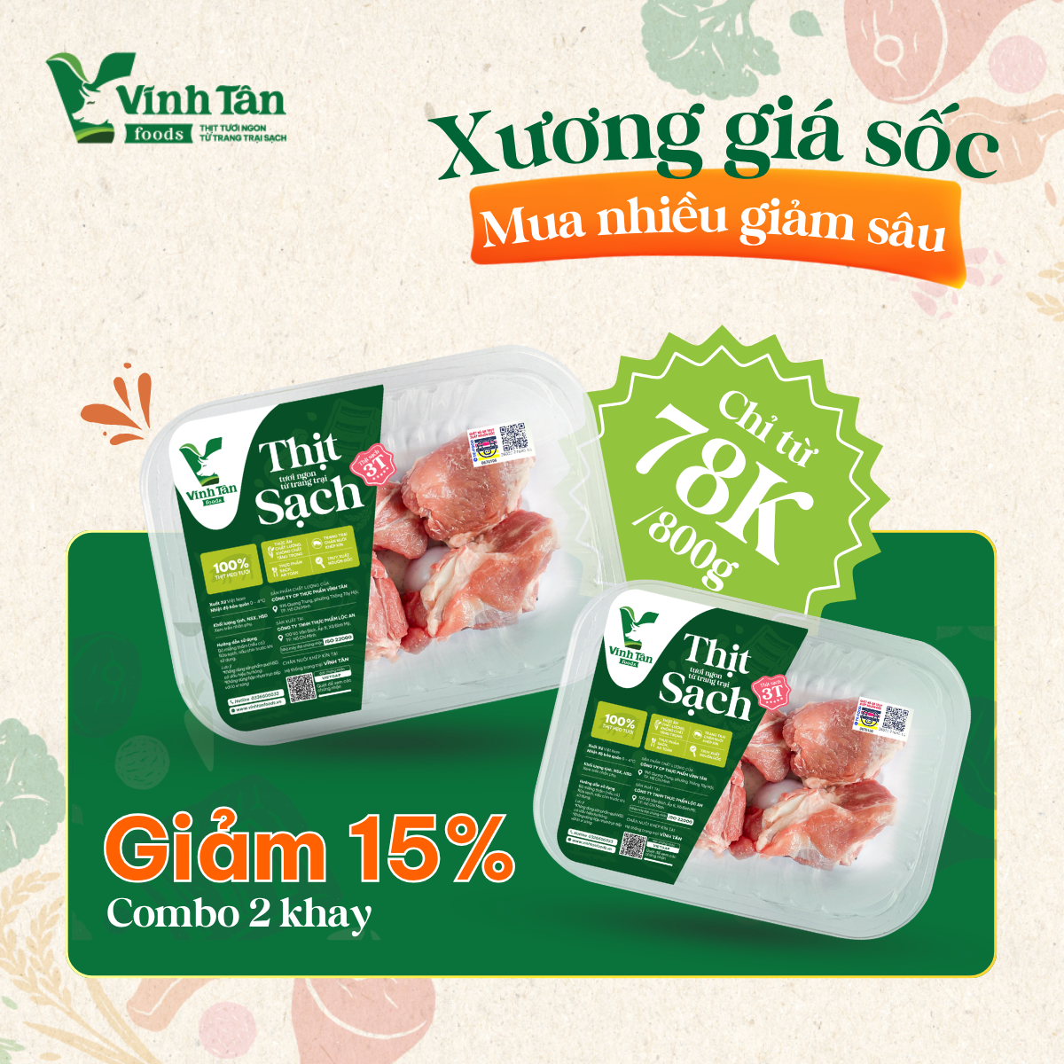  XƯƠNG ỐNG HEO | MUA NHIỀU GIẢM SÂU ĐẾN 20% 