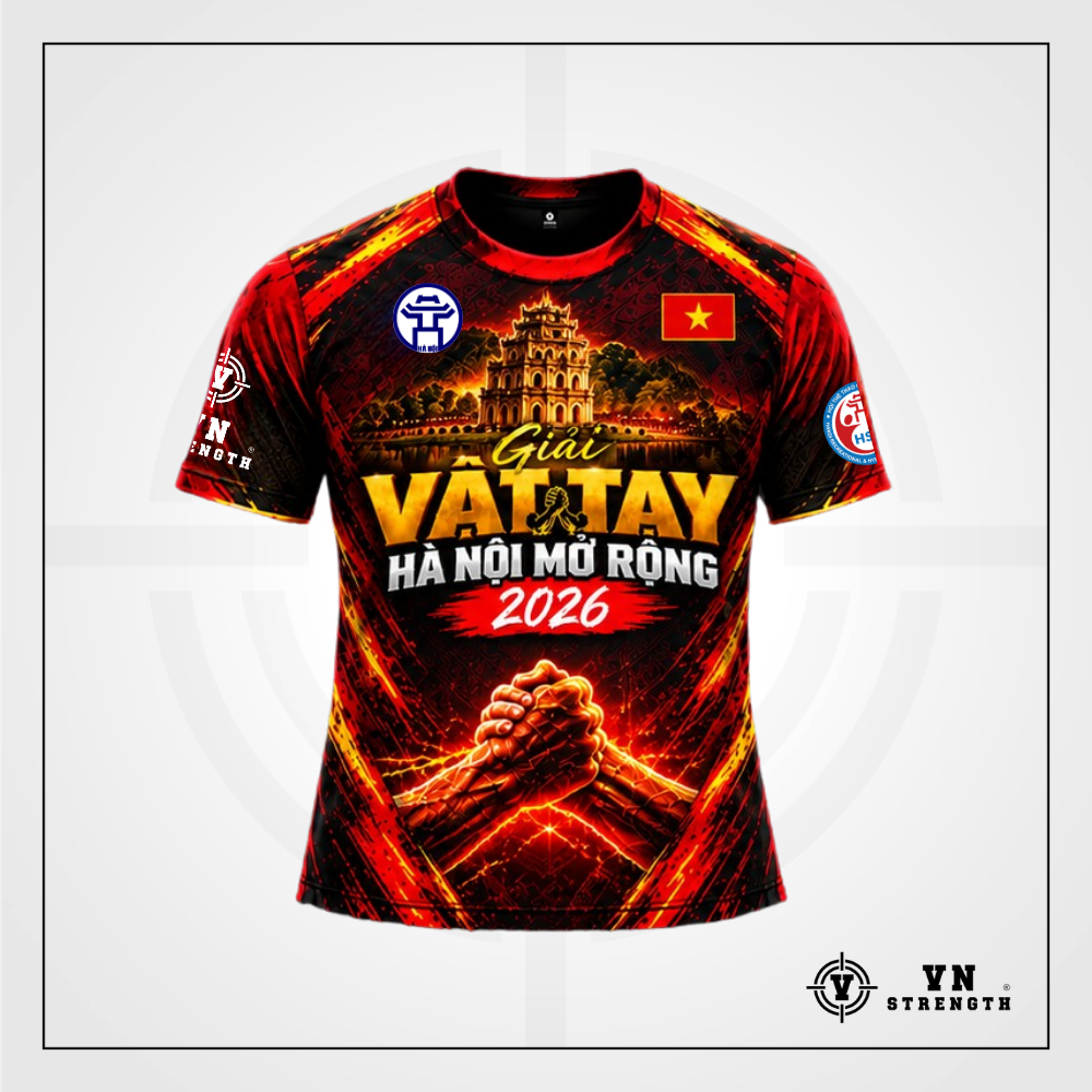 Áo Phông Giải Vật Tay Hà Nội Mở Rộng 2026︱HaNoi Open Armwrestling T-shirt︱AVT-005