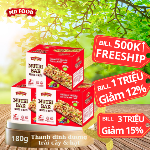 Thanh dinh dưỡng trái cây & hạt 456g