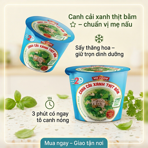 Canh Cải Xanh Thịt Bằm MDFOOD