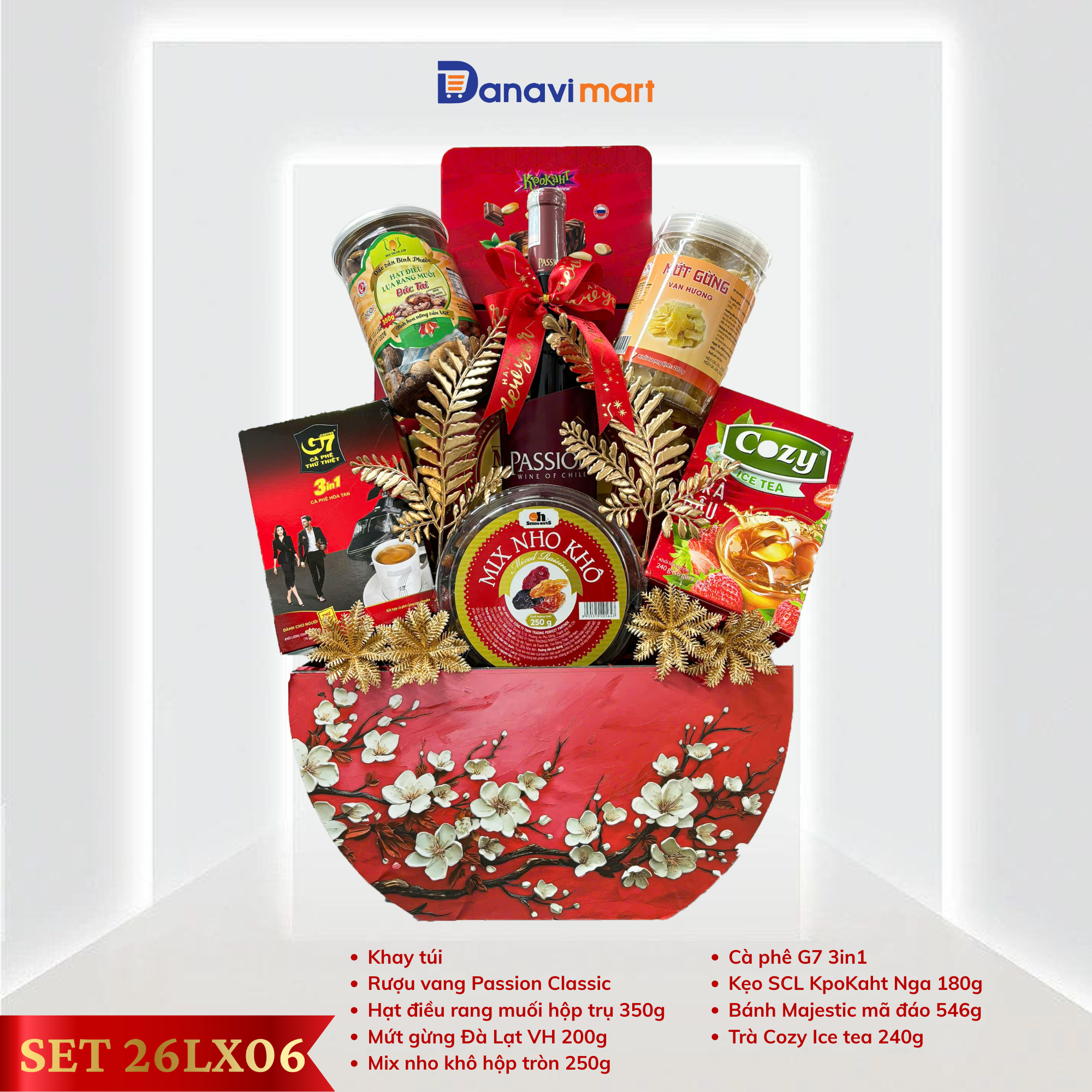  Giỏ quà TẾT "Hoàng Kim Hồng Phúc" 