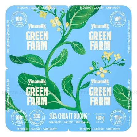  Sữa chua Green farm ít đường 100g lốc 4 
