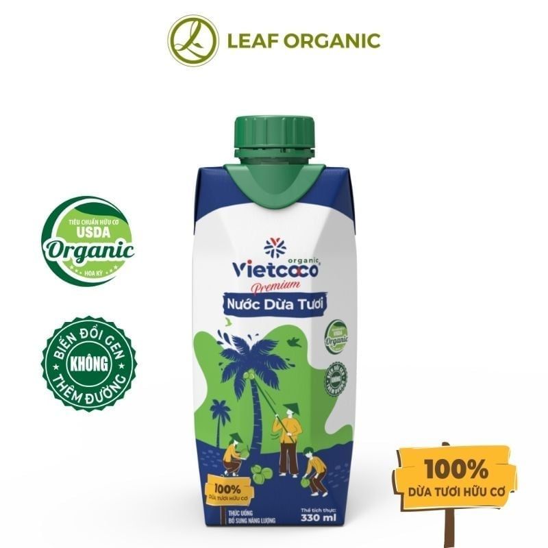  Nước dừa Organic Vietcoco - 330ml 