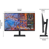  Màn hình Samsung Đồ Họa ViewFinity S8 LS27B800PXEXXV (27.0 inch, 4K, UHD, IPS, 60Hz, 5ms, USB TypeC) 
