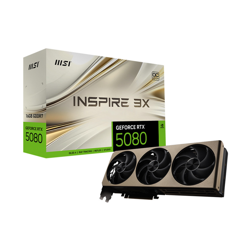  Card màn hình MSI GeForce RTX 5080 INSPIRE 3X 16GB GDDR7 OC Edition 