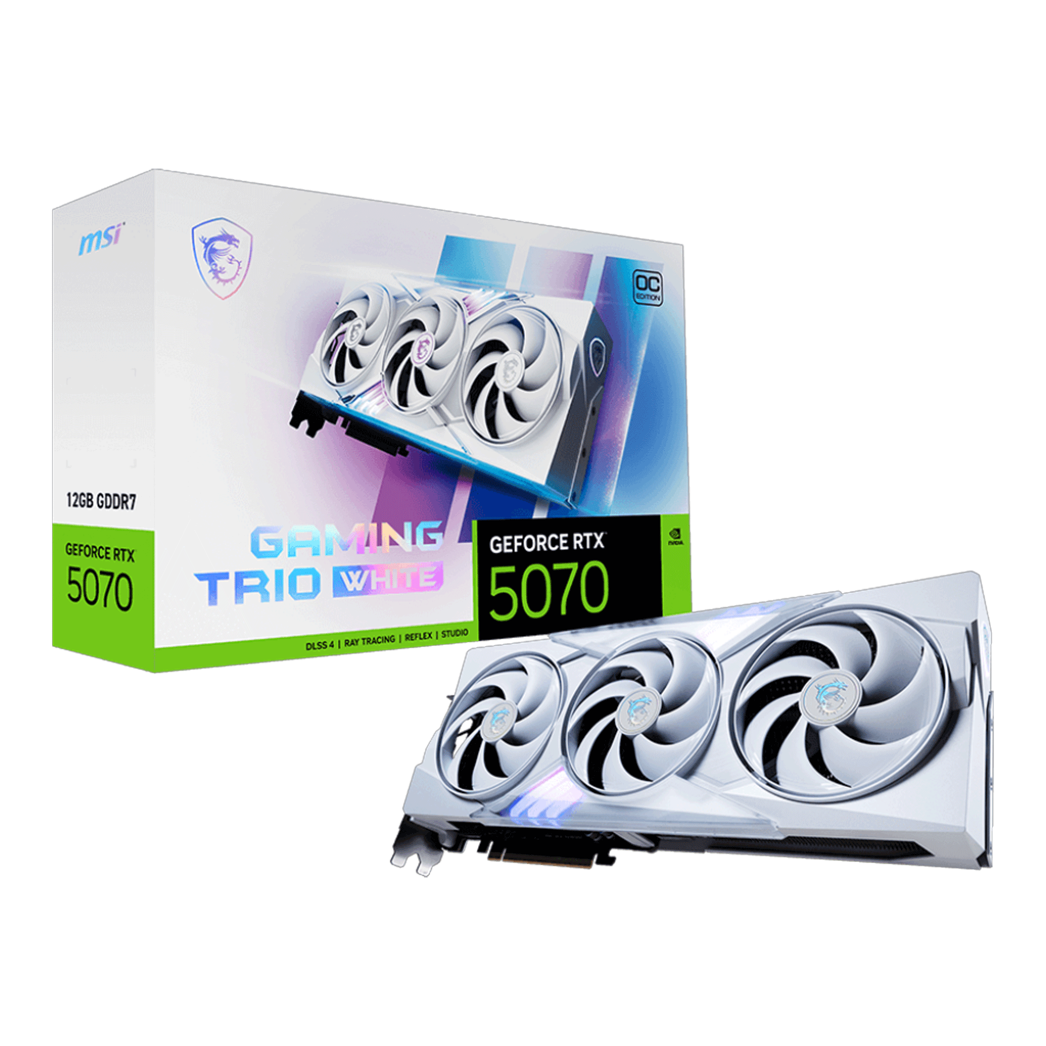  Card màn hình MSI GeForce RTX 5070 GAMING TRIO White 12GB GDDR7 OC Edition 