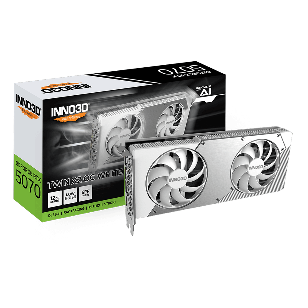  Card màn hình INNO3D GeForce RTX 5070 TWIN X2 WHITE 12GB GDDR7 OC Edition 