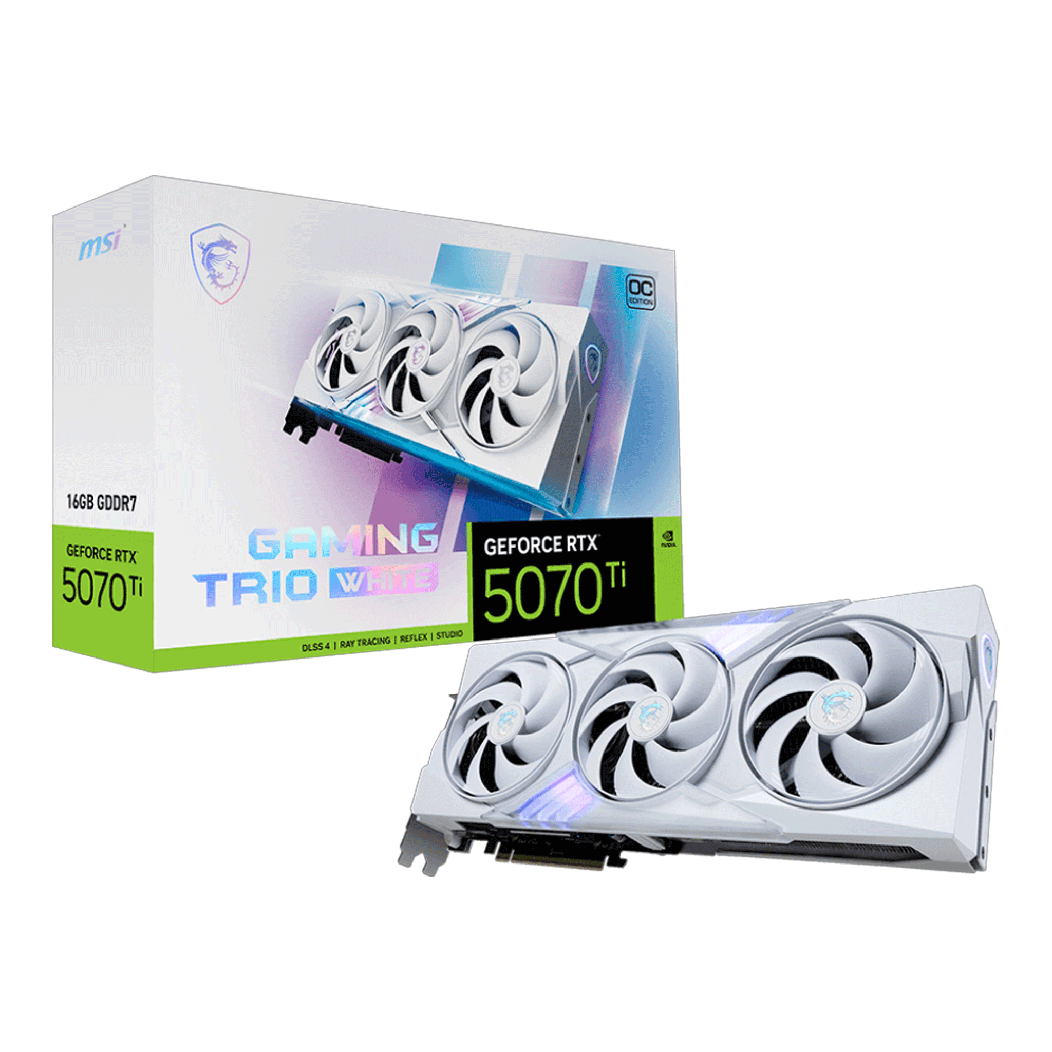  Card màn hình MSI GeForce RTX 5070 Ti GAMING TRIO White 16GB GDDR7 OC Edition 