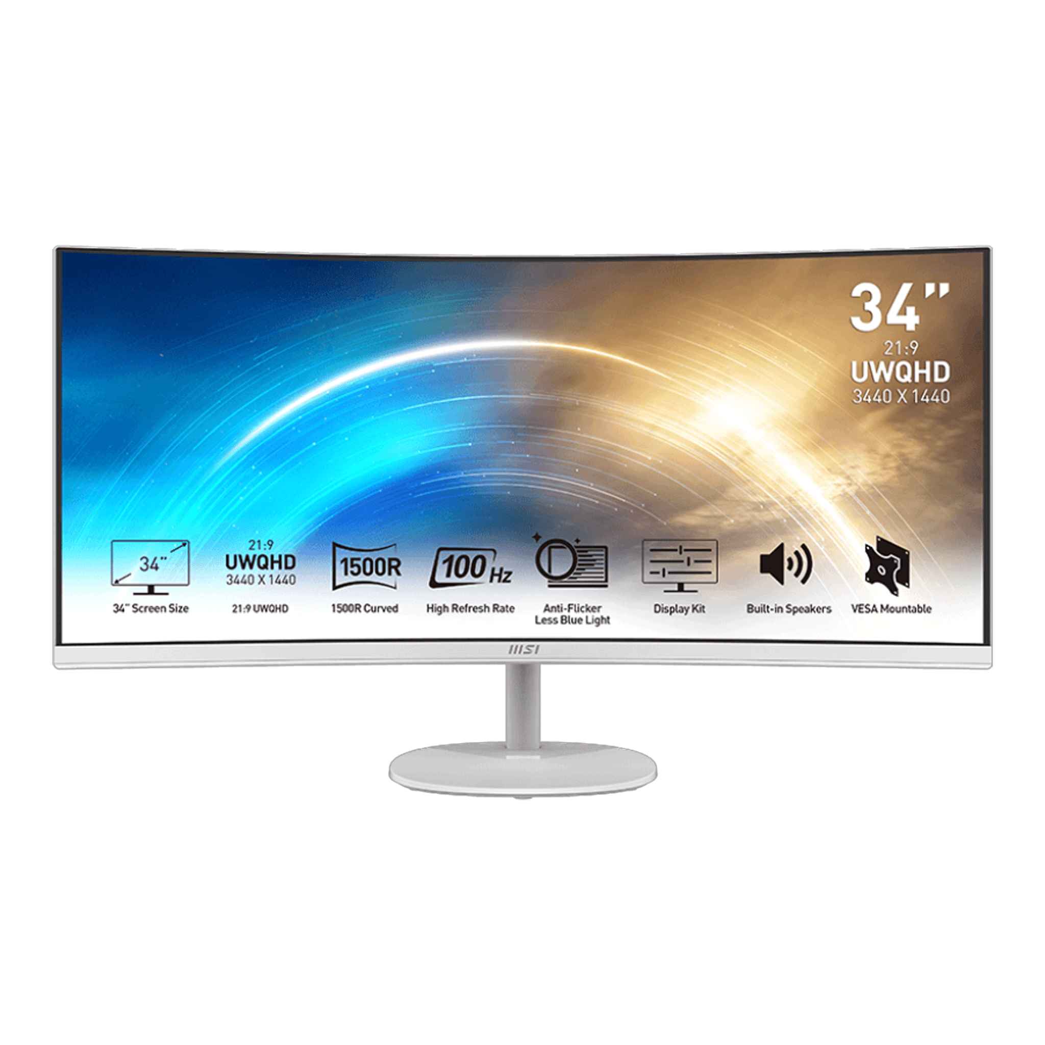  Màn hình MSI PRO MP341CQW 34 inch UWQHD 100Hz 1ms VA Cong 