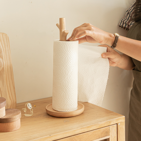  Trụ đựng khăn giấy cuộn kihowa hình cây bằng gỗ tự nhiên 