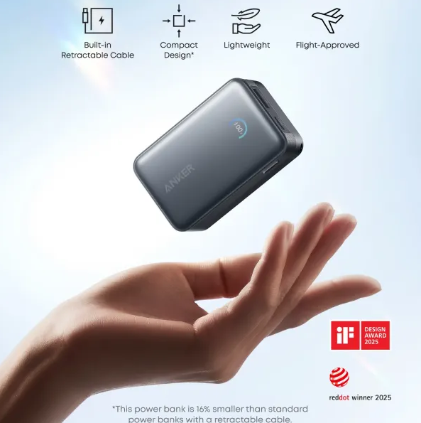  Pin sạc dự phòng Anker Nano 10000mAh 45w 1C1A tích hợp cáp USB-C A1638 