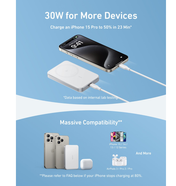  Pin dự phòng Anker Maggo Qi2 10000mAh 15W 1C A1664 