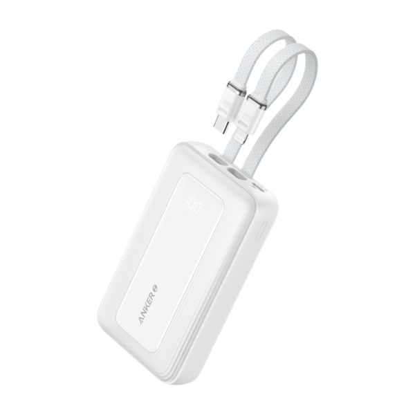  Sạc dự phòng Anker Zolo 30W 10000mah Dual Cable Type C - Lightning White (A1680H21) 