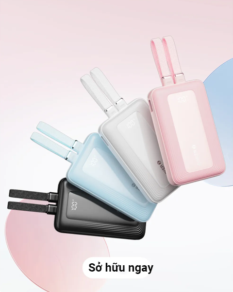  Sạc dự phòng Anker Zolo 30W 10000mah Dual Cable Type C - Lightning White (A1680H21) 