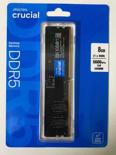  Ram Desktop Crucial 8GB DDR5 Bus 5600Mhz CT8G56C46U5 