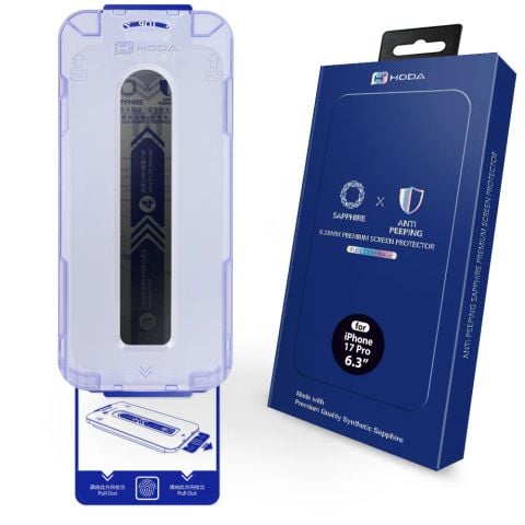  Cường lực Hoda Sapphire chống nhìn trộm cho iPhone (kèm khung trợ dán) 