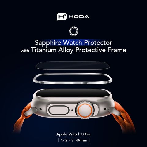  Cường lực Hoda Sapphire cho Apple Watch Ultra (kèm khung titan) 