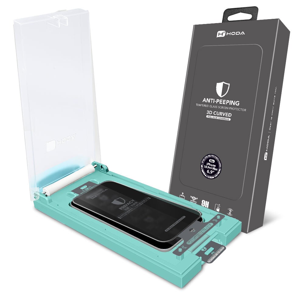 Cường lực Hoda 3D chống nhìn trộm cho iPhone kèm khung trợ dán