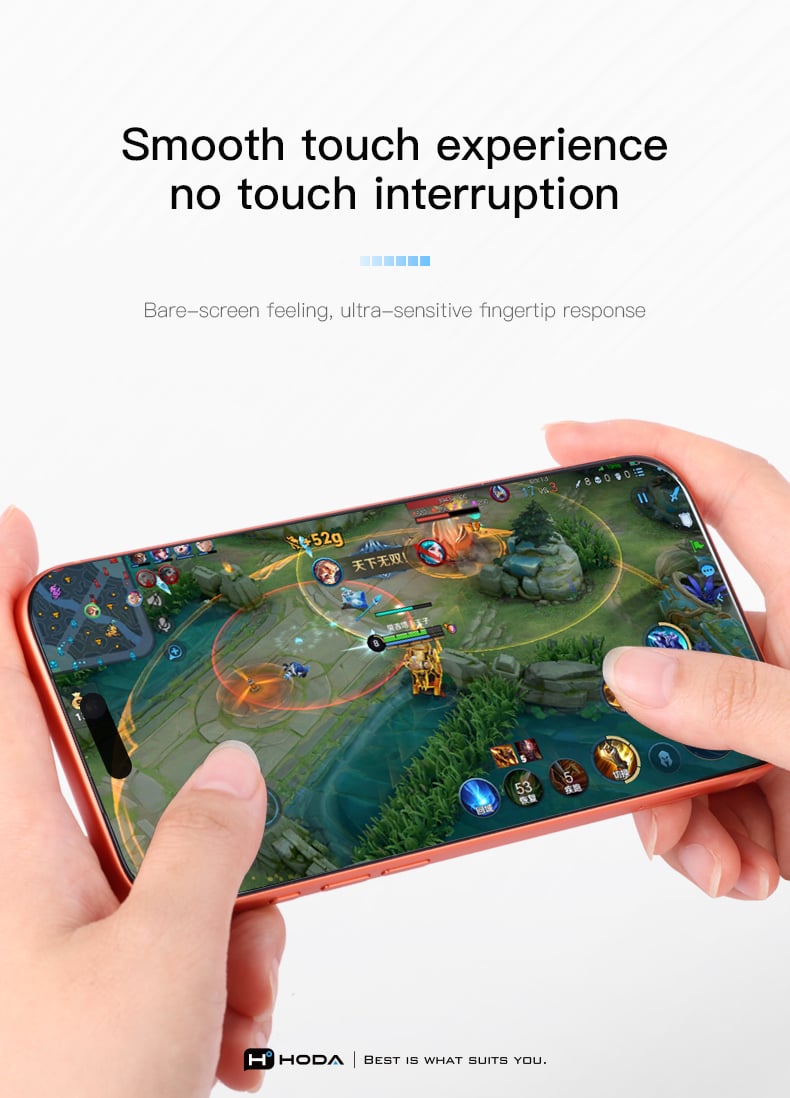 Cảm ứng mượt trên kính cường lực Hoda Sapphire khi chơi game