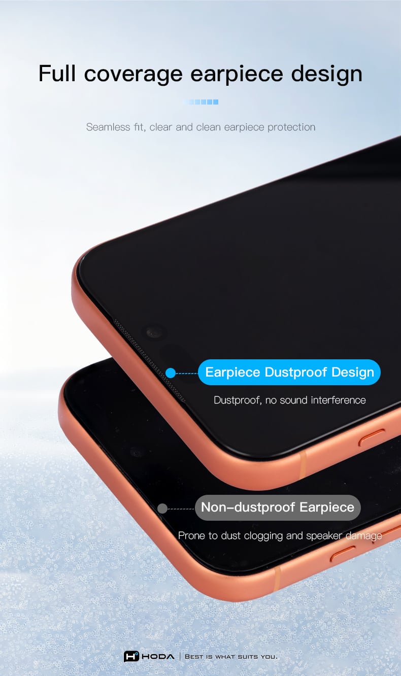 Thiết kế chắn bụi loa thoại trên cường lực Hoda Sapphire